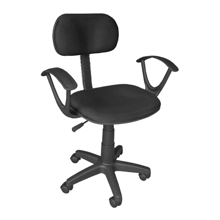 OC-101BLK+ARM Staff Office Chair Furniture with Armrest (Black) photo
